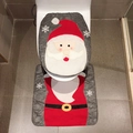 Ensemble housse de toilette et tapis en U motif Père Noël pour décor de Noël - Ensemble 2 Pièces Père Noël