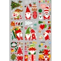 Christmas gnome window stickers with snowflakes and Merry Christmas text in red and green - Standard Static Style