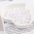 DIY jewelry making supplies 8mm white pearl beads in a heart-shaped ceramic bowl - 29# White Faux Small Pearls-4mm
