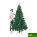 Three-meter tall artificial green Christmas tree with metal stand and lifelike needles - Basic Tree-Reinforced Metal Stand / 3M