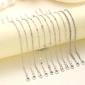 Five-piece silver plated link bracelet set with heart and lobster clasp charms - Chain Bracelet 11-Piece Set / Silver