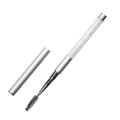 Glittering crystal eyelash spoolie brush with silver cap and clear handle - Silver