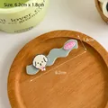 Blue wavy hair clip featuring a white cartoon dog and dear text detail in 6.2cm size - 9# Grey Green Dog Clip