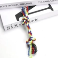 Durable multi-color braided cotton rope toy with double knots for dog dental health - 15g 17cm Camouflage
