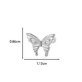 Silver butterfly cartilage earring with zircon stones and size dimensions shown - Silver #9 / Dainty Butterfly Style (9# Silver)
