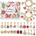 Christmas advent calendar set with two DIY beaded bracelets in red and green festive colors - White Bracelet SDT058-1