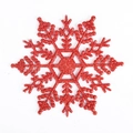 Détail d'un flocon de neige rouge scintillant pour décoration de sapin de Noël - 10CM-5g (avec corde) / Rouge