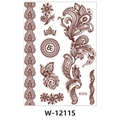 Brown henna floral tattoo sticker featuring paisley patterns and mandala art W-1211S - Paisley and Mandala (W-1211S)