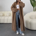 Lange Strickjacke für Damen in elegantem Braun für den Herbst und Winter Stil - S / Braun