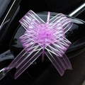 Fiocco rosa in garza di neve con strisce iridescenti per maniglia auto decorativa - Viola Chiaro