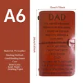 A6 vintage brown leather journal for Father's Day with embossed quote and string tie - To DAD / Brown