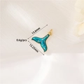 Detail of blue fish tail pendant with dimensions 15.6x13.25mm and 0.6g weight - Blue-Green Fish Tail (H-11773)