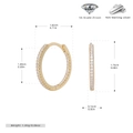 Detailed view of gold S925 sterling silver hoop earrings with micro-paved cubic zirconia - Gold (18K Gold Plated 925 Silver)