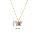 Collana in acciaio al titanio con ciondolo a farfalla colorata in finitura oro - Catena d'Oro Farfalla Sfumata Rosa Viola