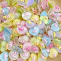 Mix of candy-colored resin heart beads with crown relief for DIY nail art and jewelry - 14# Translucent Crown Heart (Small)