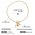 Collana dorata in acciaio inossidabile con perle d'acqua dolce, ciondoli sole e luna - Stile Sole Luna Stella Perla (JDN0306055)