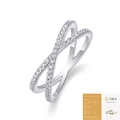 S925 sterling silver interlaced moissanite ring with GRA certificate in white gold finish - 41 Moissanite Stones (with GRA Certificate) (R13178)