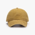 Vintage mustard yellow washed cotton baseball cap with adjustable strap and curved brim - Ginger Yellow