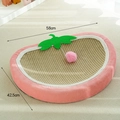 Tira graffi per gatti a forma di pesca in sisal con bordo in velluto a coste rosa - 58x42.5x8cm / Forma di Fragola Rosa