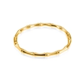 Bracciale rigido dorato in acciaio inossidabile con design a nodo di bambù lucido - Sezione di Bamboo Colore Oro