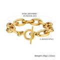 Bracciale a catena spessa in acciaio inossidabile dorato con chiusura a levetta OT - Bracciale Oro 18CM