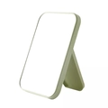 Miroir de maquillage carré pliable avec cadre en plastique vert clair et support bureau - Grand / Vert