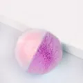 Faux rabbit fur pom-pom keychain with pink and light purple two-tone fluffy design - Purple Patchwork / Light Gold 4-Link Lobster Clasp