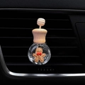 Cute gingerbread man car air vent perfume clip with a wooden lid and a clear glass bottle - Ms. Gingerbread / Air Vent Empty Bottle