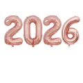 32-inch rose gold 2026 number balloons in slim font for New Year party decor - 32 inch / Slim Rose Gold