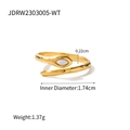 Makroaufnahme von Schlangenring mit 18K Vergoldung, Marquise-Stein und Maßen - Schlangenförmiger Offener Ring (JDRW2303005-WT)