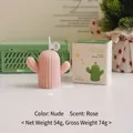 Bougie parfumée en forme de cactus rose parfum rose avec boîte cadeau décor - Rose