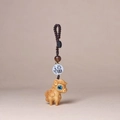 Portachiavi cavallo in legno intagliato con occhi blu e perla portafortuna Fu - Portachiavi Cavallo Arcobaleno