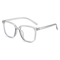 Occhiali quadrati oversize anti-luce blu neri sfumati con finitura trasparente moderna - Grigio Trasparente