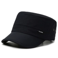Casquette militaire noire respirante avec œillets métalliques et écusson logo classique - Réglable / Bleu marine