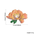 Peony flower brooch with pink petals, white pearl and dimensions 5.1cm by 3.5cm - Orange Pink Flower XD824417-1