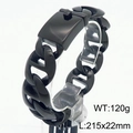 Polished black Cuban link bracelet for men with square clasp, 22mm width industrial style - Polished Black (KB187848-KJX)