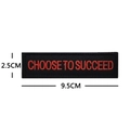 Μαύρο κεντητό επίραμμα με κόκκινο κείμενο CHOOSE TO SUCCEED σε μέγεθος 9.5x2.5cm - CHOOSE TO SUCCEED (Μαύρο Περίγραμμα/Κόκκινο)