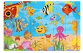 30-piece ocean world wooden puzzle for kids featuring colorful fish and hidden treasure - Sea Animals