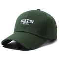 Cappellino da baseball verde scuro con ricamo BOSTON 1630 bianco in twill di cotone - Regolabile / Verde Militare