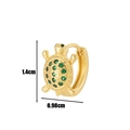 Gold turtle cartilage earring with green cubic zirconia shell and size dimensions - Green Shell Turtle Style (413-6#) / Gold Yellow