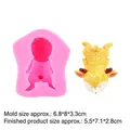 Molde de silicona DIY para adorno de coche de ciervo amarillo y decoración de tartas - B232 / Rosa