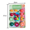 Kids fruit cutting toy set with velcro fruits and blue board in card packaging - New Fruit Cutting Toy Set (Includes Multiple Fruits Knife Cutting Board)