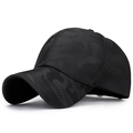 Ademende zwarte camouflage honkbalpet met mesh panelen en gebogen klep voor heren en dames - Zwart
