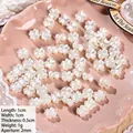 White Baroque imitation pearl beads in flower and bow shapes for DIY jewelry making - Four-Leaf Clover