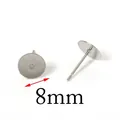 Lot de 100 clous d'oreilles 8mm en acier inoxydable argenté pour création DIY - Clous 8mm/100pcs / Acier