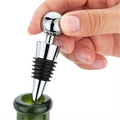 Tapón de vino de aleación de zinc con cabezal metálico redondo y anillos de silicona - Cabeza Redonda de Plástico + Anillo de Silicona