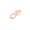 Détail du connecteur pendentif cœur infini en or rose avec finition polie brillante - Or rose