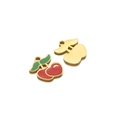 DIY gold stainless steel cherry pendant charms with red enamel finish for necklaces - Cherry / Red