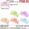 Lot de pinces à cheveux translucides effet gelée en rose vert violet et bleu - 11cm 9-Dents Jelly Couleurs Mélangées