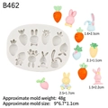 Cartoon bunny and carrot silicone mold for DIY fondant and chocolate cake decoration - Gray